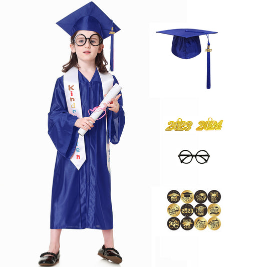 Antsoldier Preschool Kindergarten Graduation Cap and Gown 2023 Stoles Set Sash Class 2023 2024 Tassel, Certificate, Sticker