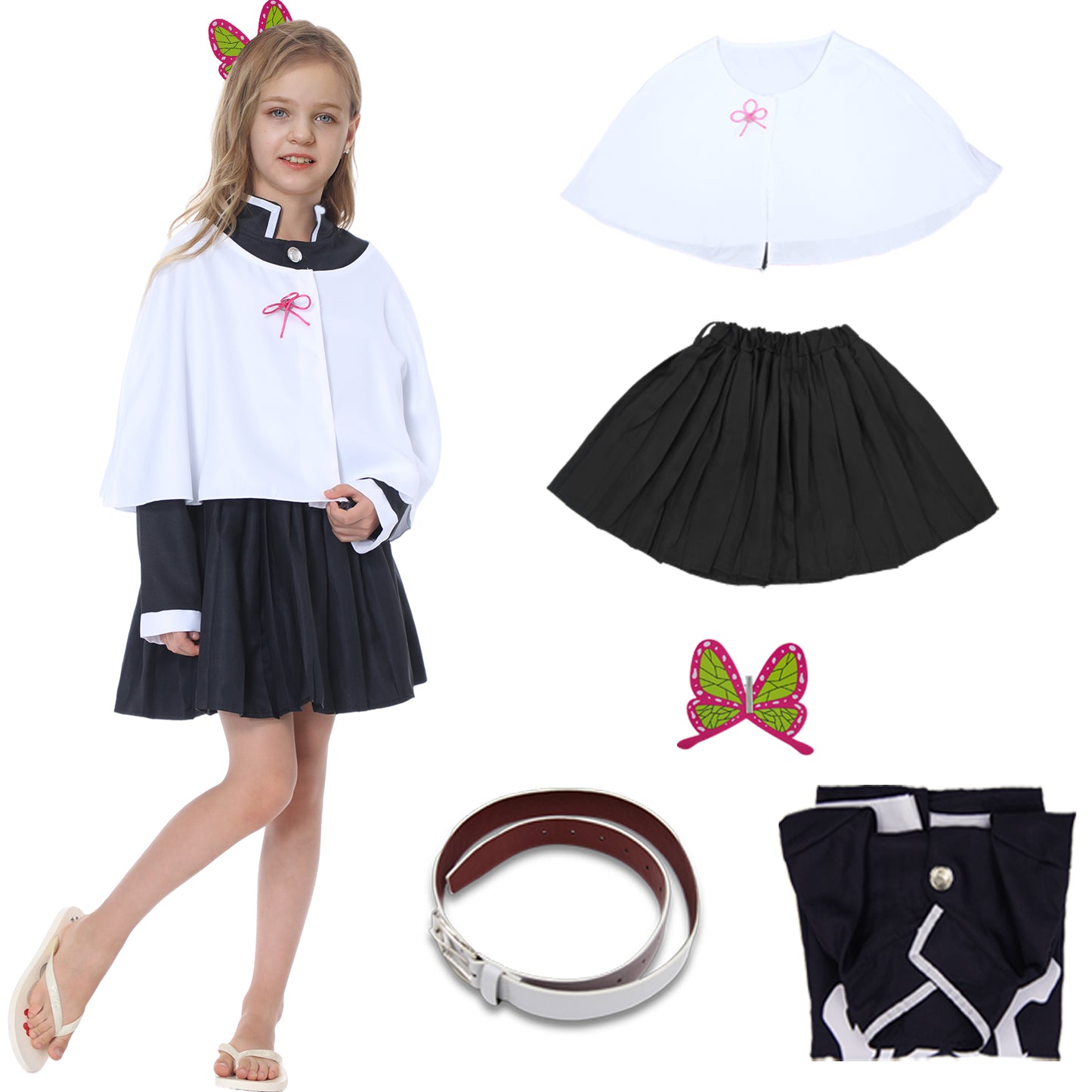 Cosplay Costume Kimono Cosplay Outfits Chriatmas Uniform Thanksgiving Day Cape for Kids Girls and Women